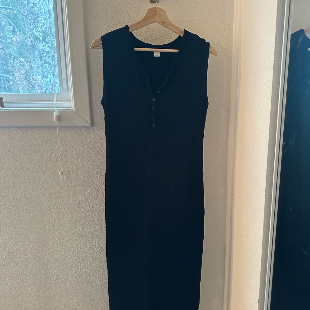 Cotton Black Sleeveless Dress
